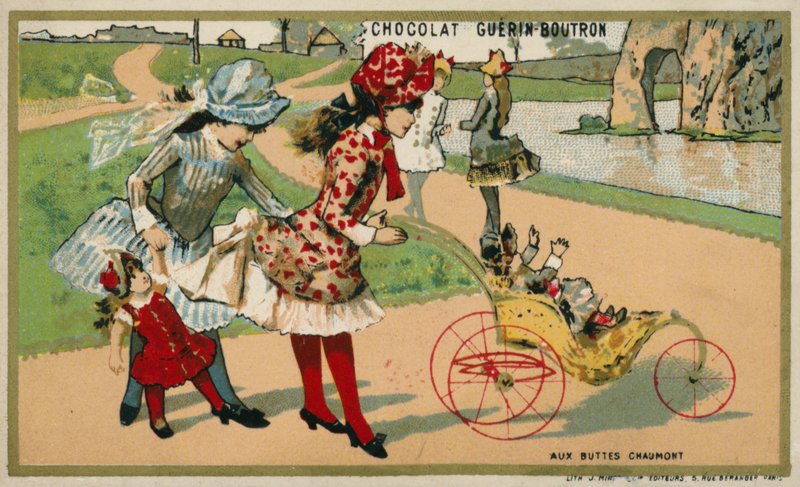 V Parc des Buttes Chaumont, Paříž (chromolitho) od French School