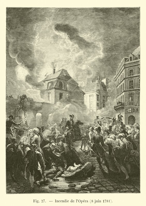 Požár v opeře, 8. června 1781 od French School