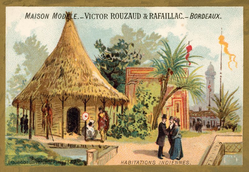 Indiánská obydlí, výstava Universelle, Paříž od French School