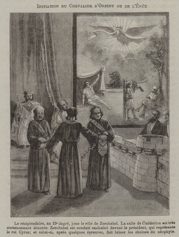 Zasvěcení rytíře meče nebo rytíře Východu (rytina) od French School