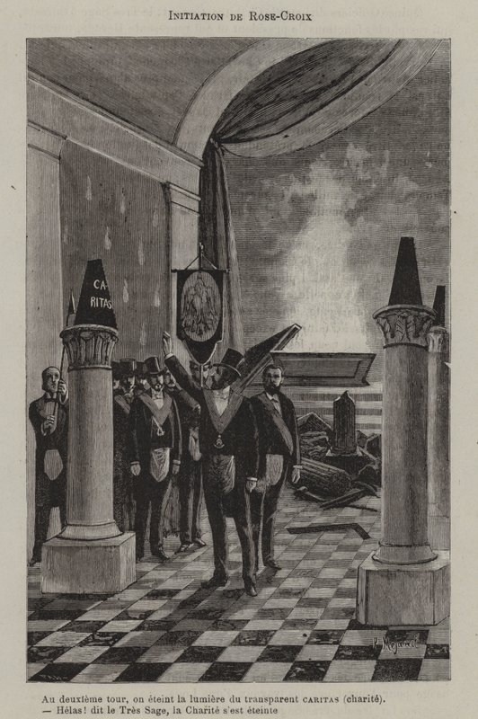 Zasvěcení suverénního prince Rose Croix (rytina) od French School