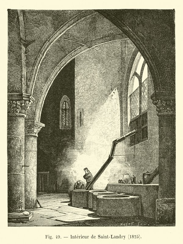 Interiér Saint-Landry, 1825 od French School