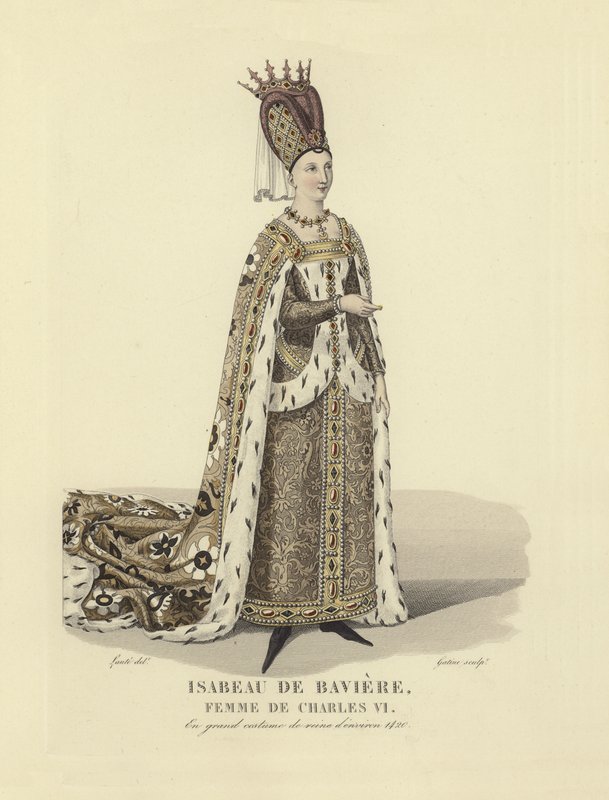 Isabeau Bavorská, manželka francouzského krále Karla VI od French School