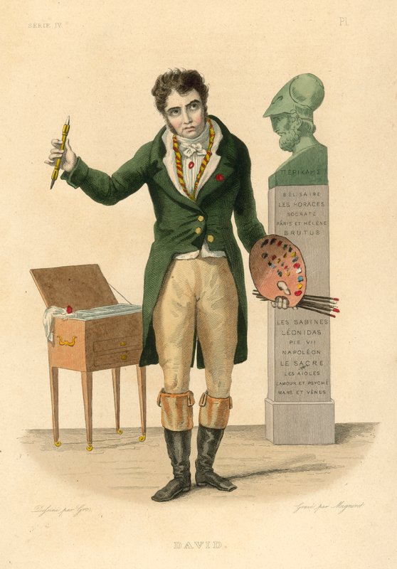 Jacques-Louis David (barevná rytina) od French School