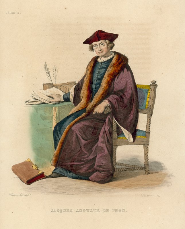Jacques Auguste de Thou (barevná rytina) od French School