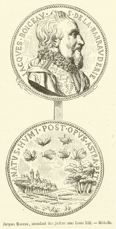 Jacques Boiceau, intendant zahrad za Ludvíka XIII., Medaille (rytina) od French School