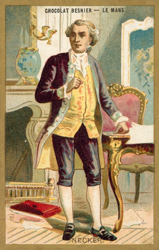 Jacques Necker , francouzský bankéř a státník švýcarského původu (chromolitho) od French School