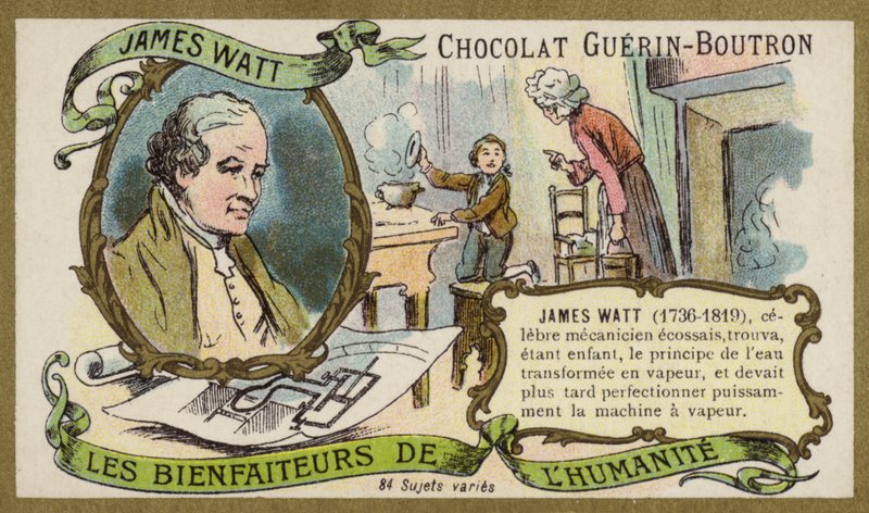 James Watt , skotský inženýr a vynálezce (chromolitho) od French School