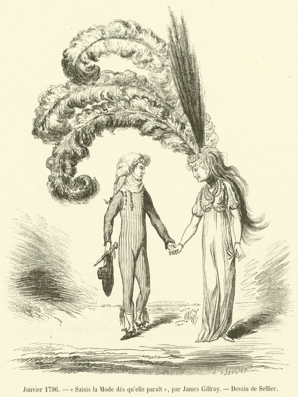 Leden 1796, Seize Fashion, jakmile se objeví (rytina) od French School