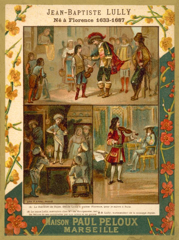 Jean-Baptiste Lully , francouzský hudebník a skladatel (chromolitho) od French School