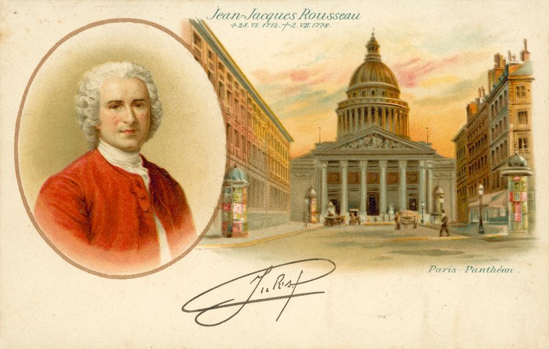 Jean-Jacques Rousseau, Pařížský Pantheon (barevné lito) od French School