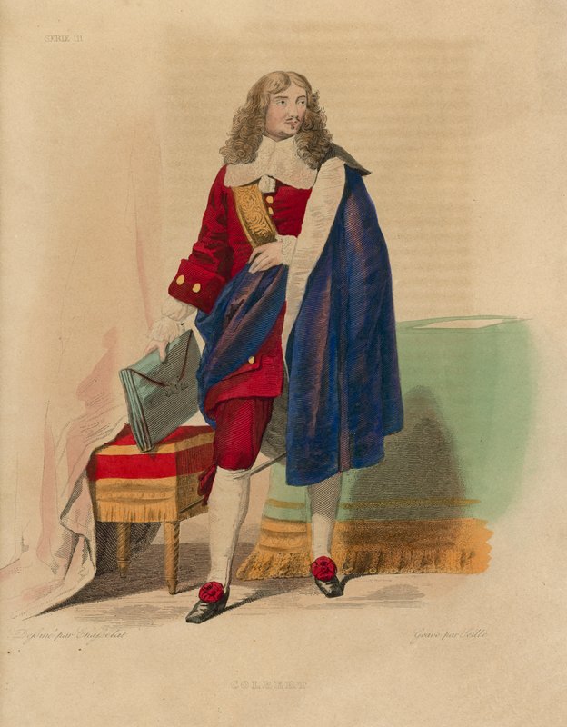 Jean Baptiste Colbert (barevná rytina) od French School