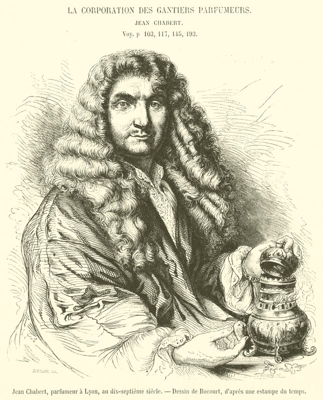 Jean Chabert, parfumér v Lyonu, v sedmnáctém století (rytina) od French School