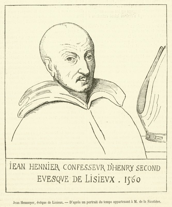 Jean Hénuier, biskup z Lisieux (rytina) od French School