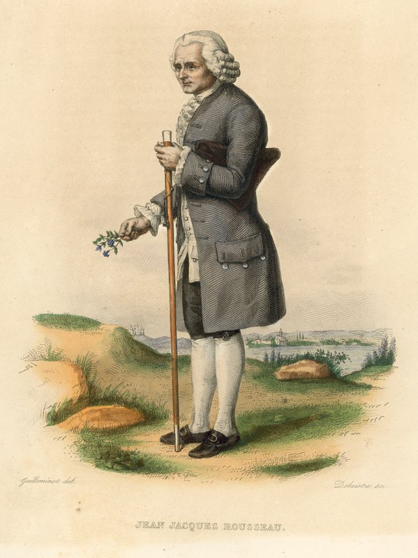Jean Jacques Rousseau (barevná rytina) od French School