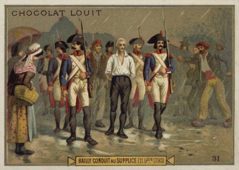 Jean Sylvain Bailly na cestě ke gilotině, Francouzská revoluce, 11. listopadu 1793 od French School
