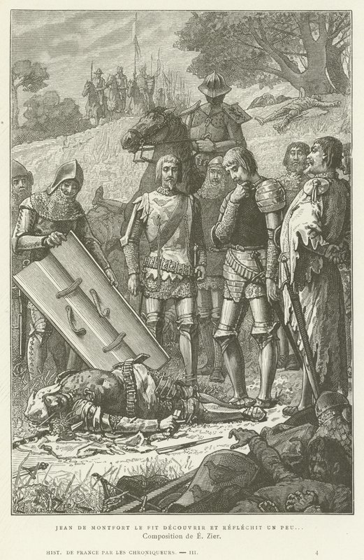 Jean de Montfort objevil tělo Karla z Blois po bitvě u Auray, 1364 od French School