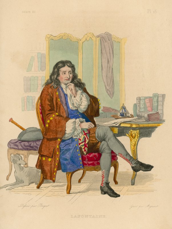 Jean de la Fontaine (barevná rytina) od French School