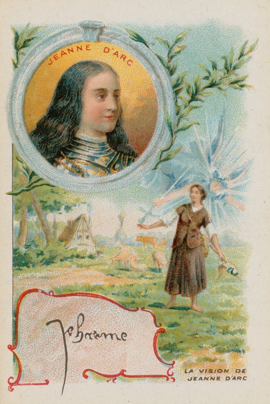 Johanka z Arku s vyobrazením její vize od French School