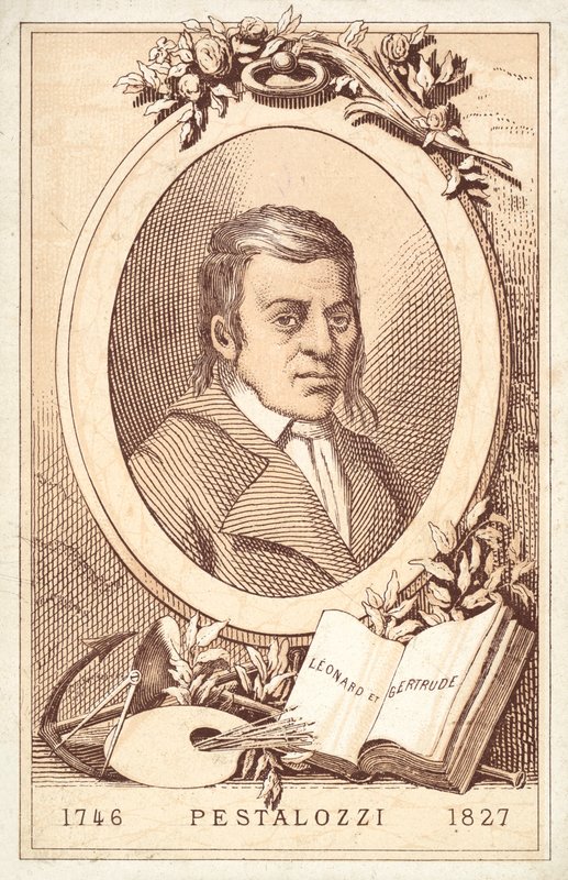 Johann Heinrich Pestalozzi , švýcarský filozof a vzdělávací reformátor (chromolitho) od French School