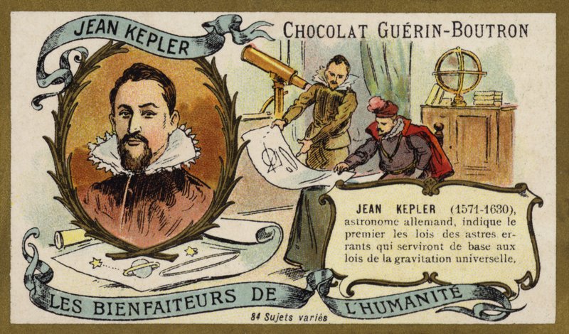 Johannes Kepler , německý astronom (chromolitho) od French School