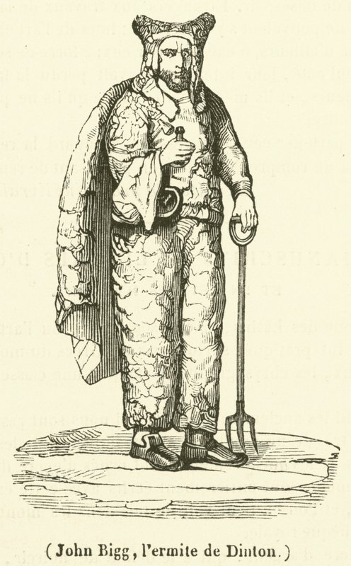 John Bigg, poustevník z Dintonu (rytina) od French School
