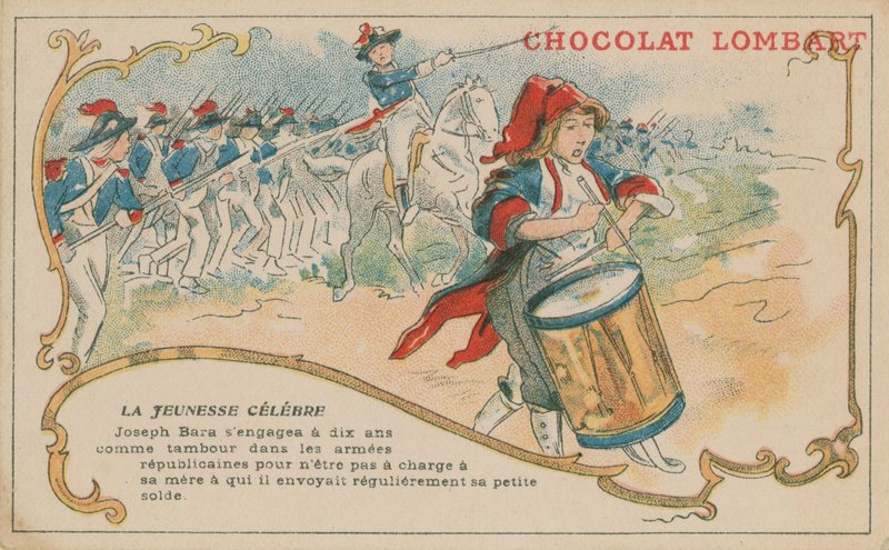 Joseph Bara, který vstoupil do francouzské republikánské armády jako bubeník, když mu bylo pouhých šest let od French School