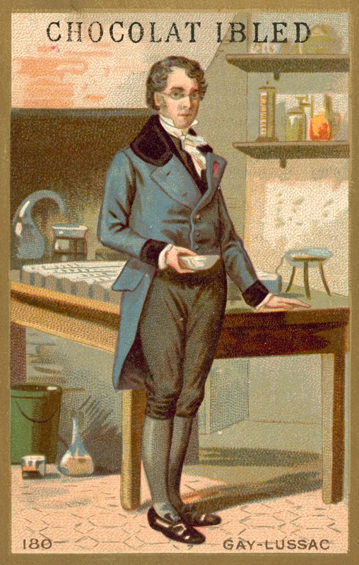 Joseph Louis Gay-Lussac , francouzský chemik a fyzik (chromolitho) od French School