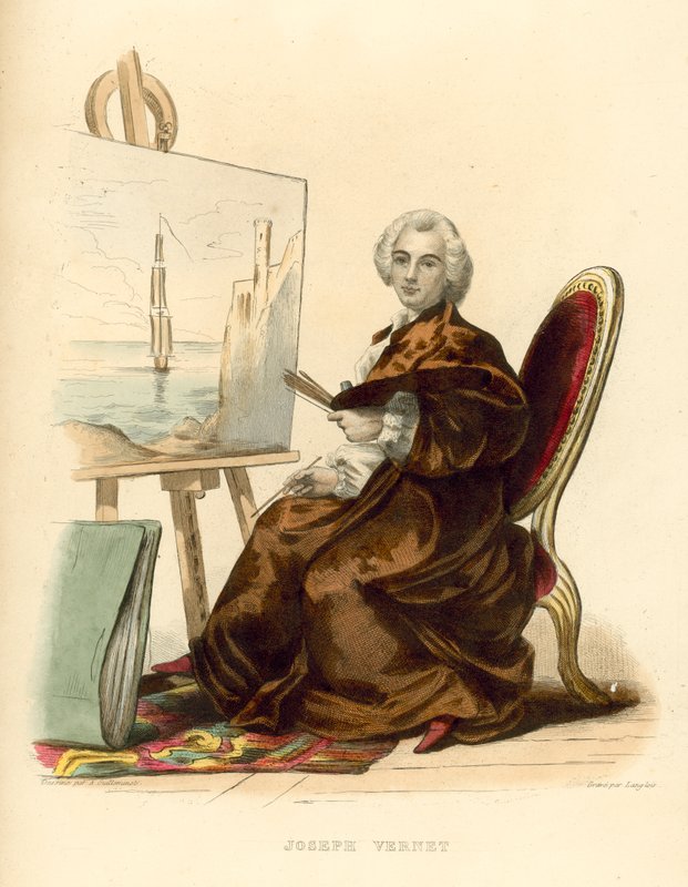 Joseph Vernet (barevná rytina) od French School