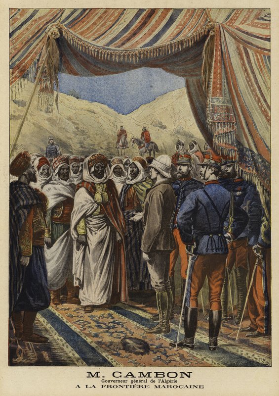 Jules Cambon, francouzský generální guvernér Alžírska, na marocké hranici, 1897 od French School