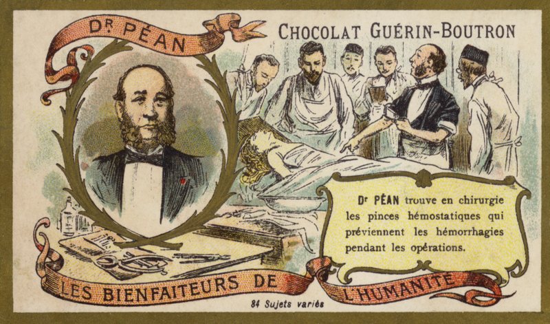 Jules Pean , francouzský chirurg (chromolitho) od French School