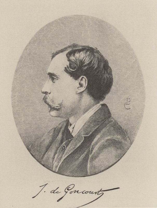 Jules de Goncourt , francouzský romanopisec (rytina) od French School