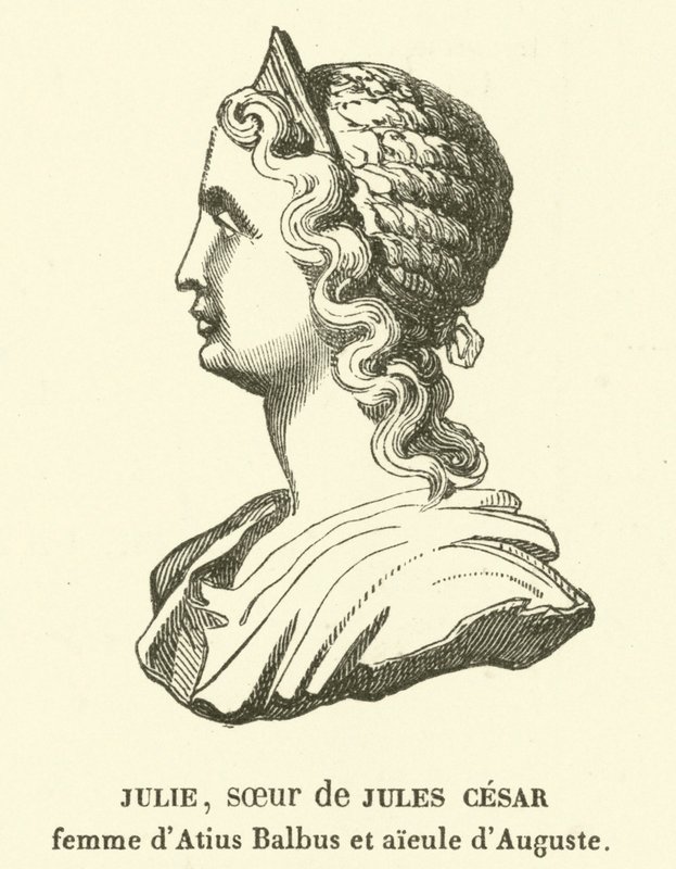 Julia Minor, sestra Julia Caesara, manželka Marca Atia Balbuse a babička Augusta z matčiny strany (rytina) od French School