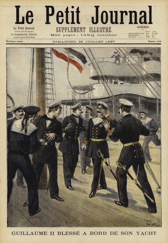 Německý císař Wilhelm II zraněn na palubě své jachty, 1897 od French School