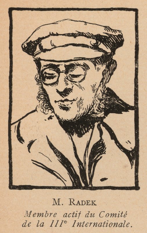Karl Radek, polský marxistický revolucionář a tajemník Třetí komunistické internacionály (Kominterny) (litografie) od French School