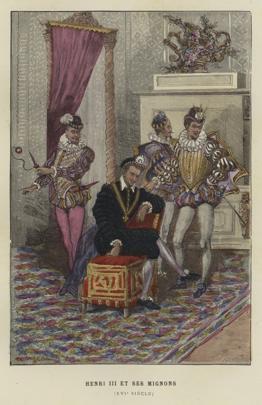Francouzský král Jindřich III. a jeho oblíbenci, les Mignons, 16. století od French School