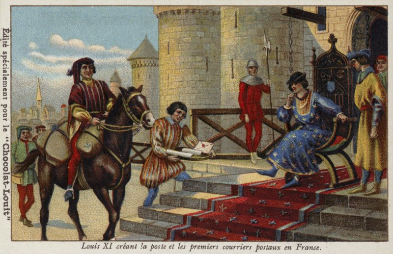 Král Ludvík XI. zavedl v roce 1464 první poštovní službu ve Francii od French School