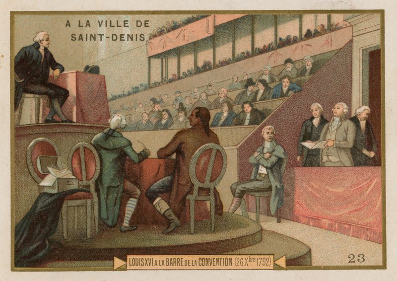 Francouzský král Ludvík XVI. u soudu před Národním shromážděním, 1792 od French School