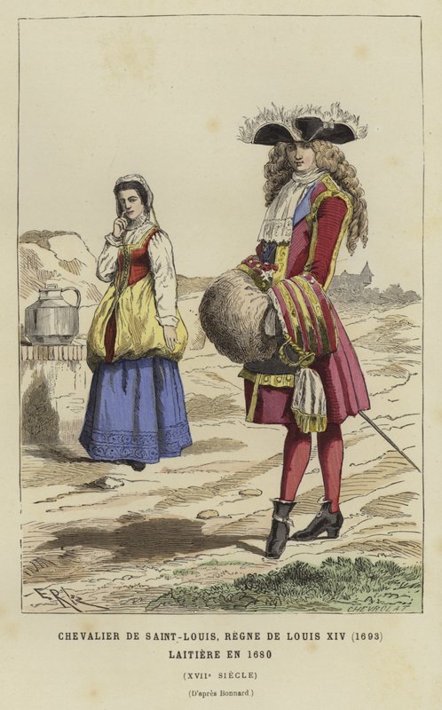 Rytíř Řádu svatého Ludvíka za vlády Ludvíka XIV., 1693, a dojnice, 1680 od French School