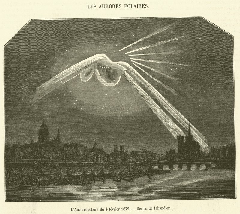 Aurora ze 4. února 1872 (rytina) od French School