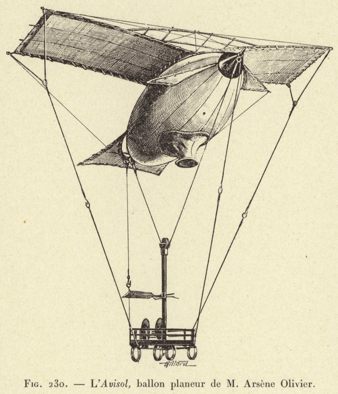 Avisol, kluzák balón od M Arsene Olivier (rytina) od French School