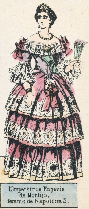 Císařovna Eugenie de Montijo, manželka Napoleona 3 (barevná rytina) od French School