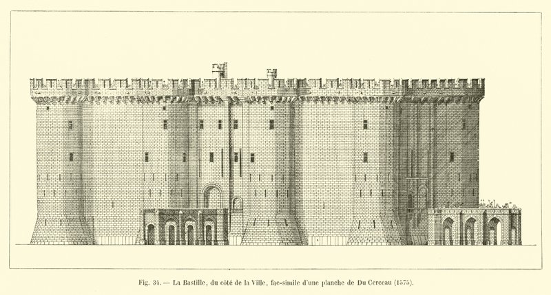 La Bastide, ze strany města, faksimile desky od Du Cerceau, 1575 od French School