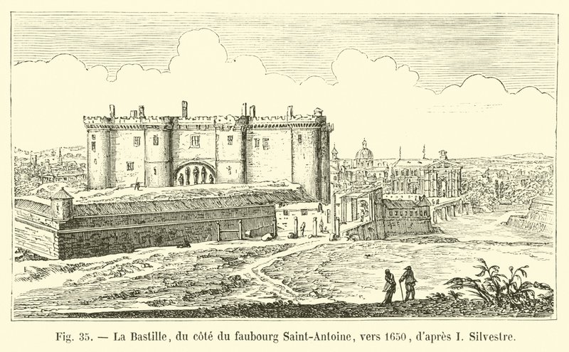 Bastille, na straně Faubourg Saint-Antoine, kolem roku 1650, po I Silvestre od French School