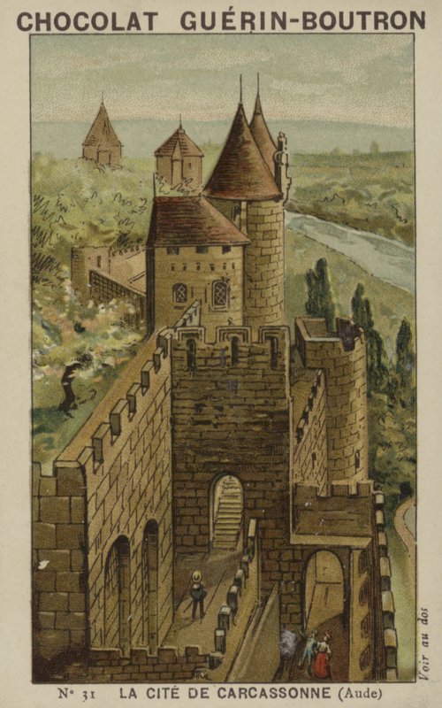 Město Carcassonne, Aude od French School