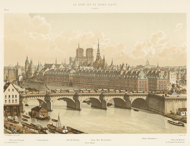 Město a Pont-Neuf, 1665 od French School