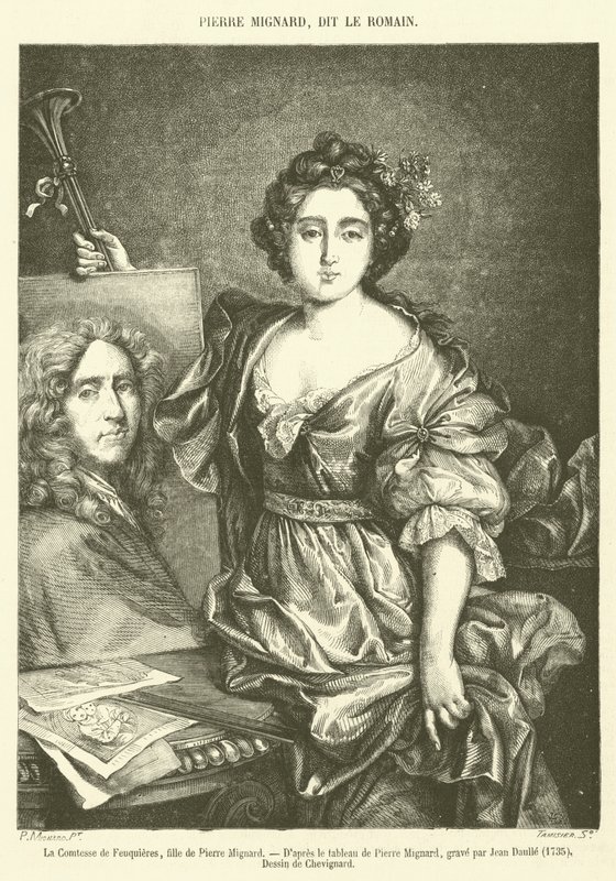 Hraběnka z Feuquieres, dcera Pierra Mignarda (rytina) od French School