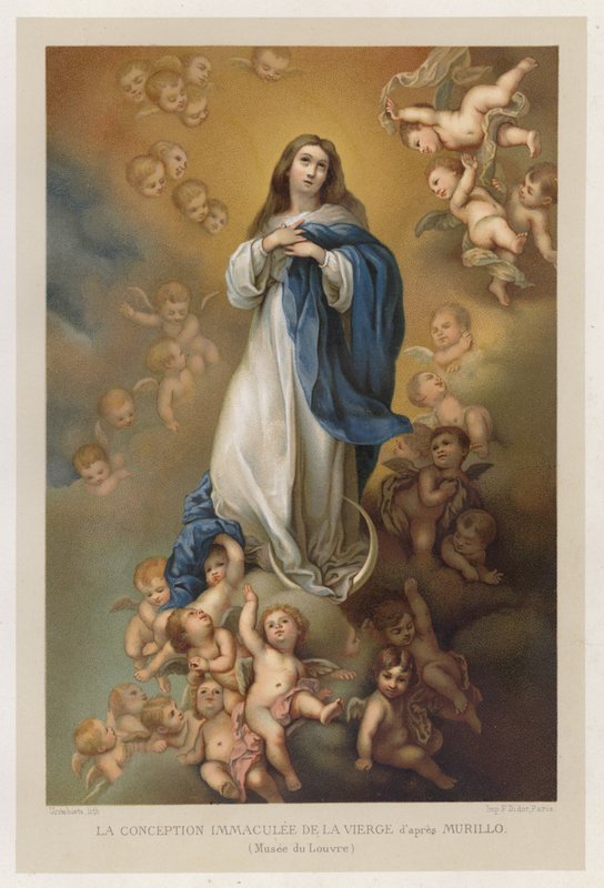 Neposkvrněné početí Panny Marie podle Murilla, Musee du Louvre (chromolit) od French School