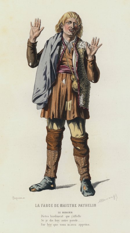 La Farce De Maistre Pathelin (barevná rytina) od French School