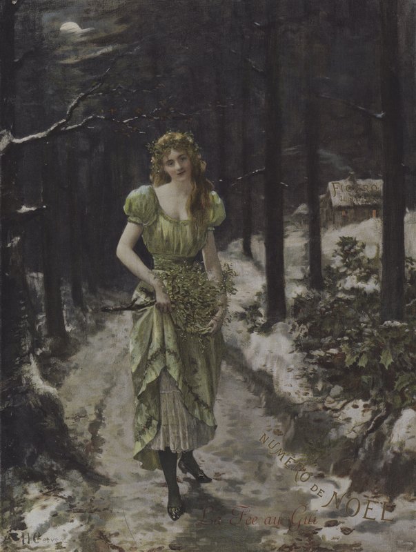 La Fee au Gui (Víla jmelí) (barevné lito) od French School